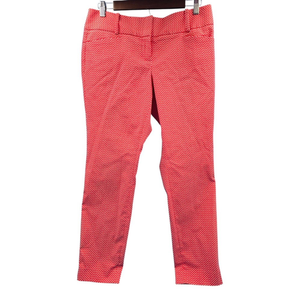 The Limited Red Geometric Ideal Stretch Ankle Pants NWT 6 Workwear‎ Cropped